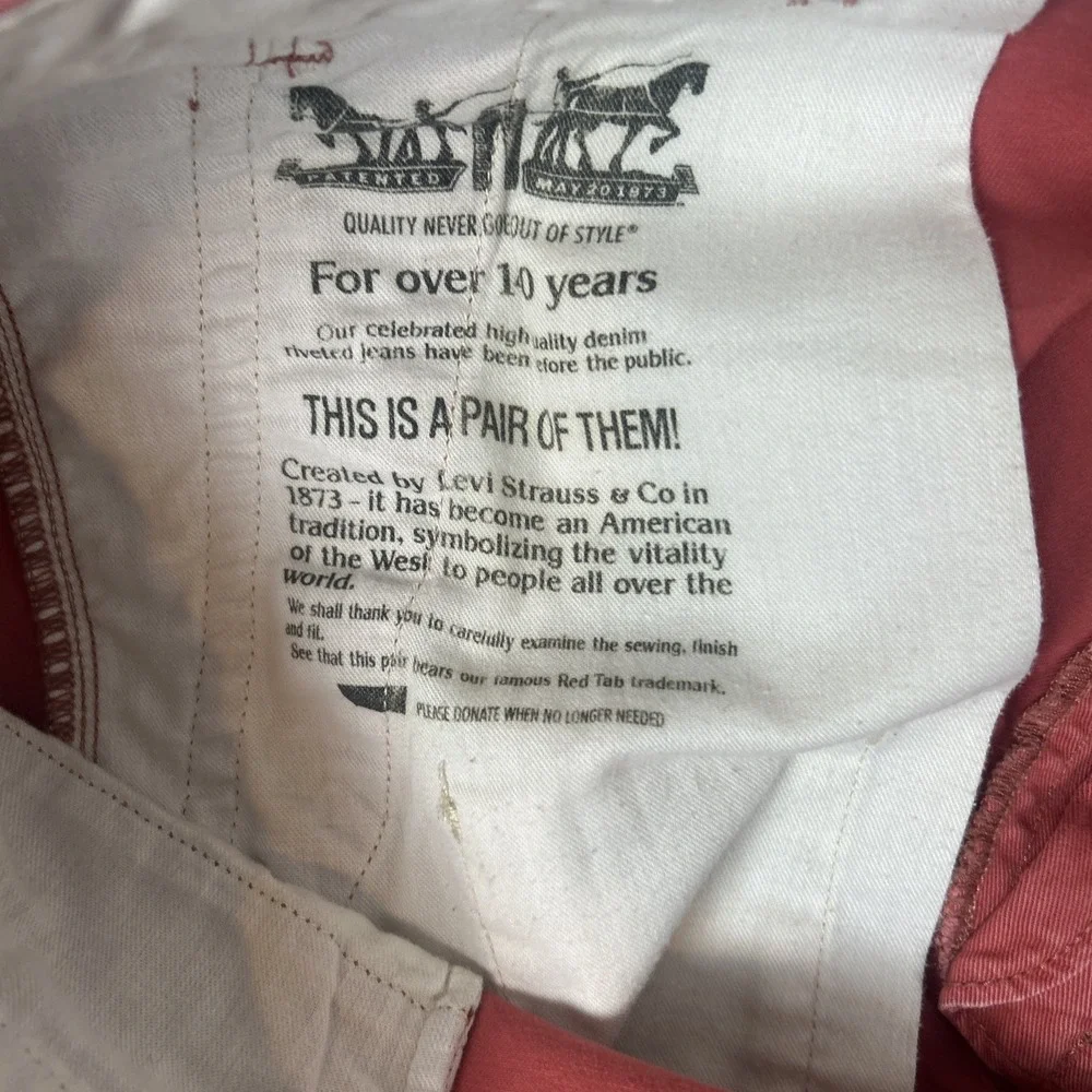 Levi's Shorts Mens 40 Rust‎ Red Cargo Paratrooper White Tab Preppy Casual